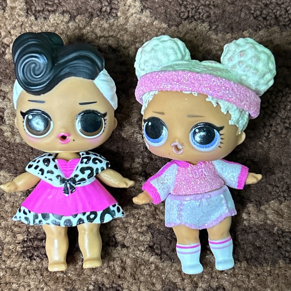 Lot Of 2 lol Surprise Dolls: Winter Disco Dollie And Soccer Sparkly Girl